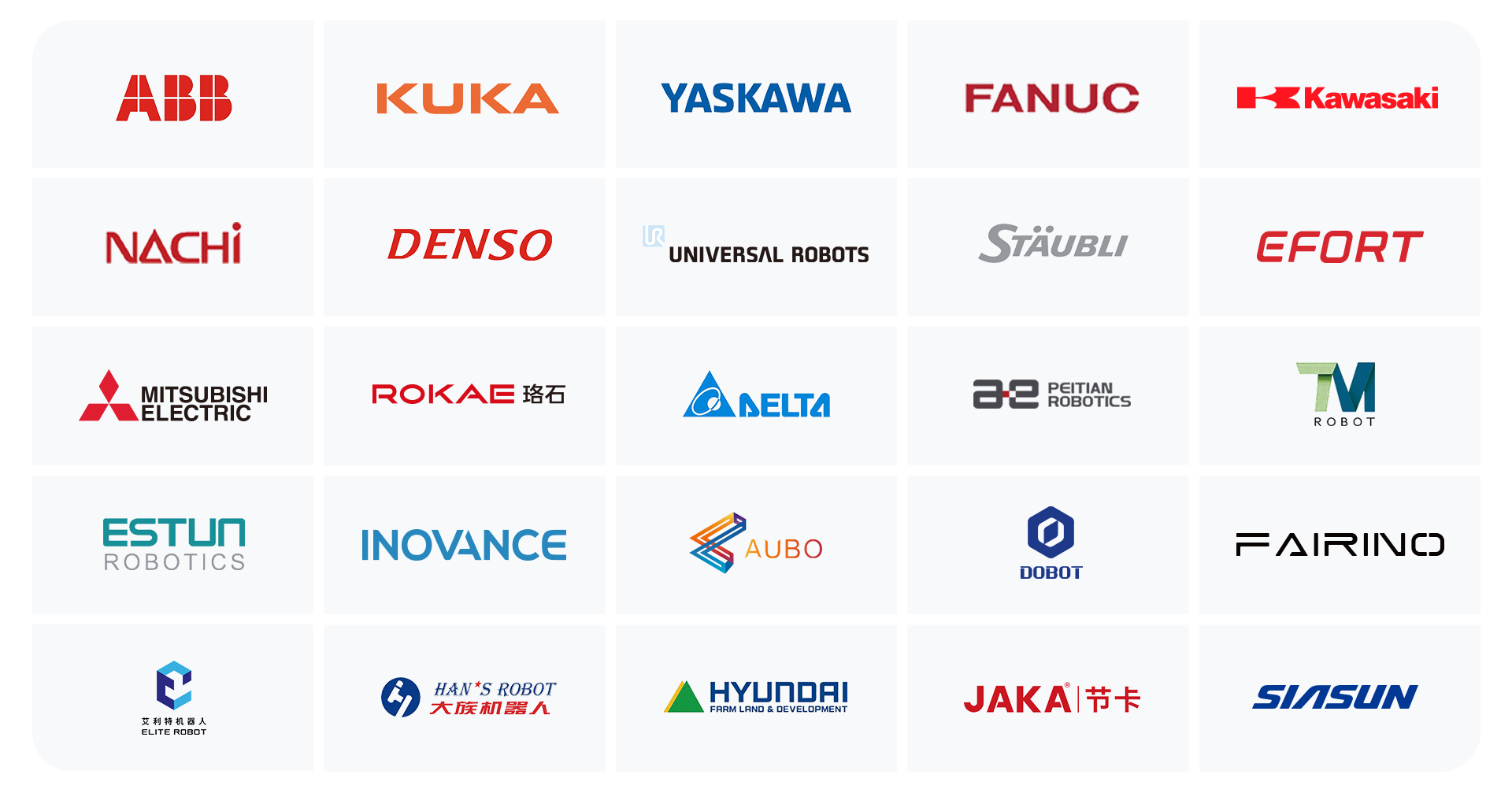 支持眾多品牌機器人